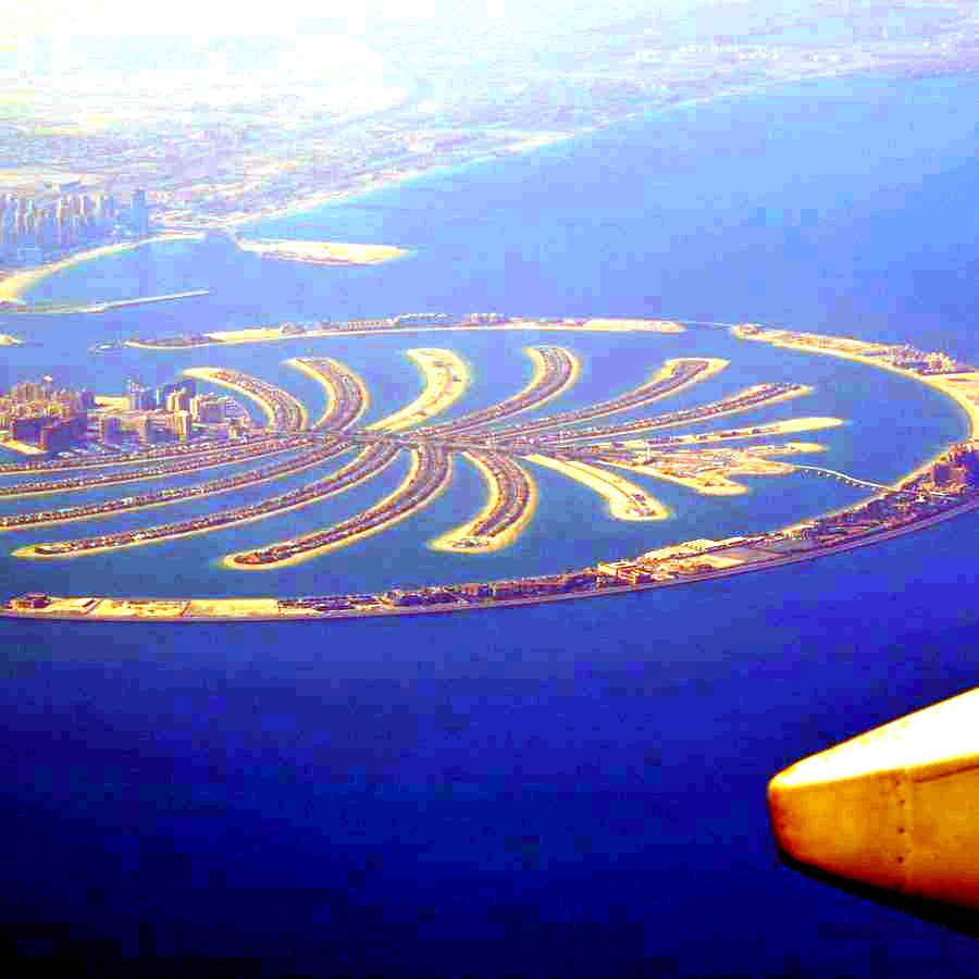 Aerial view of Palm Jumeirah island